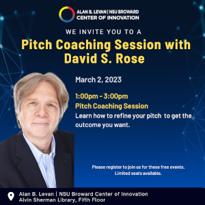 Pitch Coaching Session With David S. Rose (March 2nd)