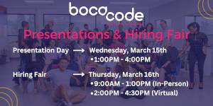 Boca Code Presentations and Hiring Fair