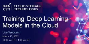 SNIA: Training Deep Learning Models in the Cloud (March 15th)