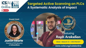 (CS)2AI Online Seminar: Targeted Active Scanning PLCs: Impact Analysis