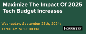 Forrester: 2025 Budget Planning LIVE: Technology And Security (Sept. 25th)