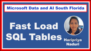 Load your data faster into SQL tables by Haripriya Naidu: #DataAISF