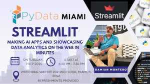 Streamlit: Making AI Apps and showcasing Data Analytics on the Web in Minutes (Sept. 9th)