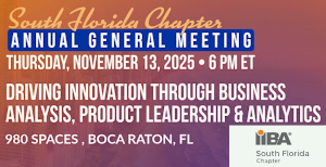 IIBA South Florida Chapter Annual General Meeting (AGM) (Nov. 13th)