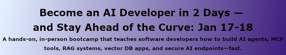 Dev AI Bootcamp - Boca Raton, FL (Jan 17-18, 2026)