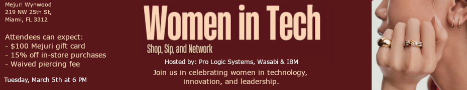 Women In Tech Networking Event - Sip & Shop (March 5th)