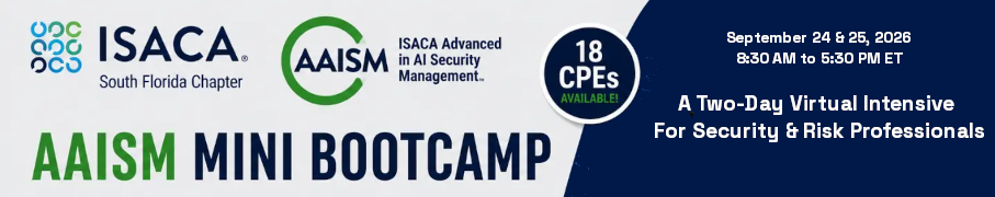 AAISM (Advanced in AI Security Management) Mini Bootcamp (Sept. 24-25)