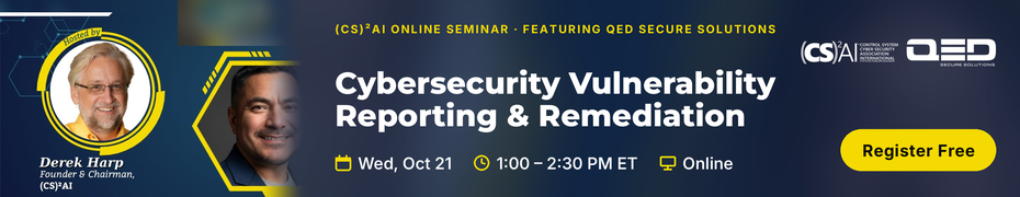 (CS)2 AI Online Seminar: Cybersecurity Vulnerability Reporting & Remediation (Oct. 21st)